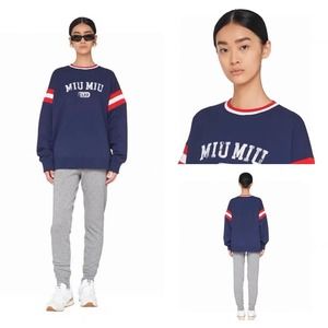 NWT Miu Miu logo-print cotton sweatshirt
